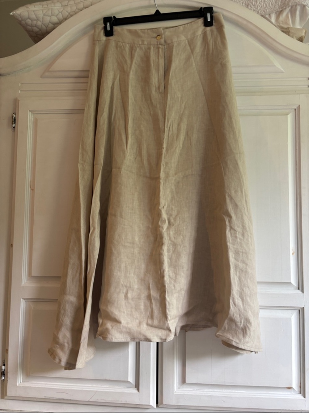 Sarah Pacini natural beige/tan 💯 Linen Maxi Skirt
